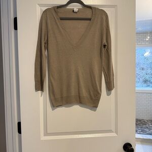 J. Crew Tan V-Neck Sweater
